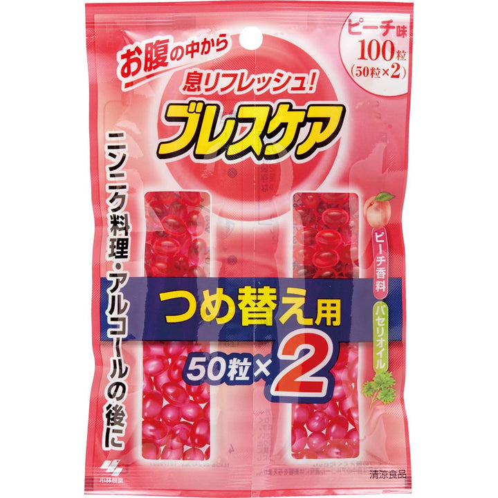 小林製薬 ブレスケア ピーチ つめ替え用 100T 小林製薬 JAN:4987072018392 - International shipping / Worldwide shipping (EMS/DHL)